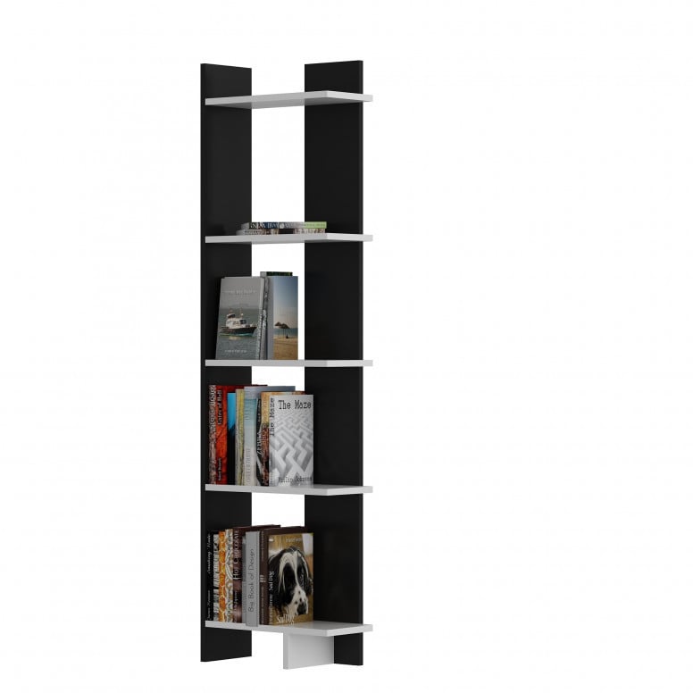 Biblioteca Model Als, Negru/Alb, 45x22x170 cm - 1 | YEO