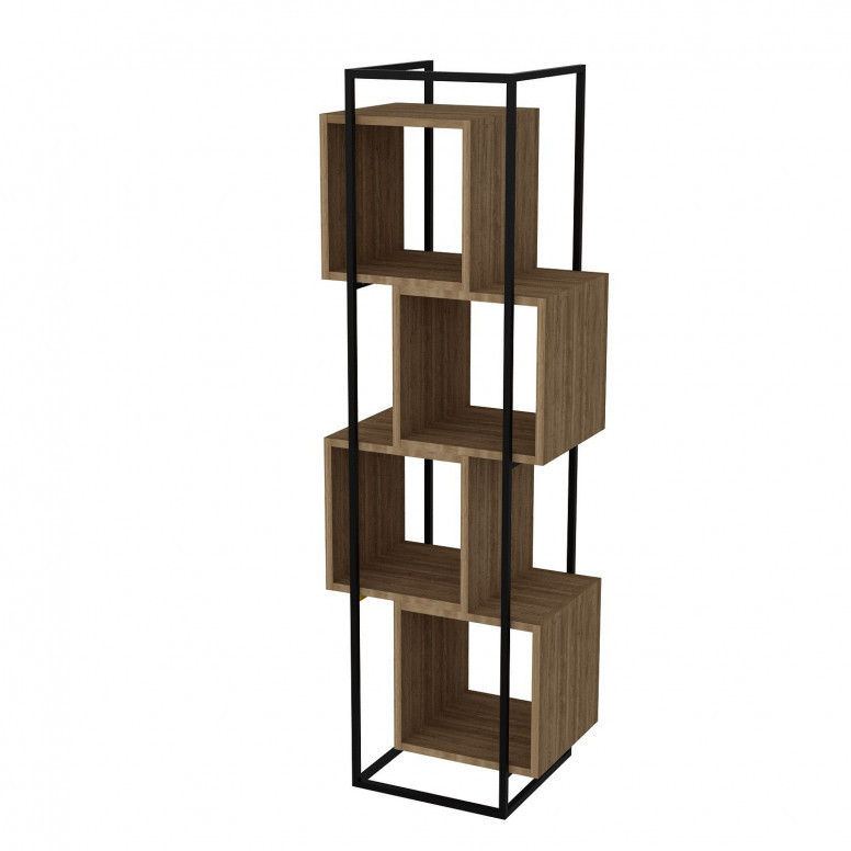 Biblioteca Model Prada, Nuc/Negru, 52x38x160 cm - 2 | YEO