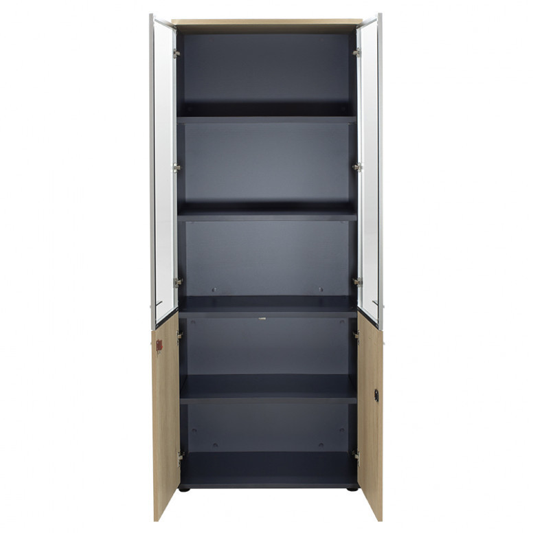 Biblioteca Pako World, Model Lotus, Stejar/Gri inchis - 1 | YEO