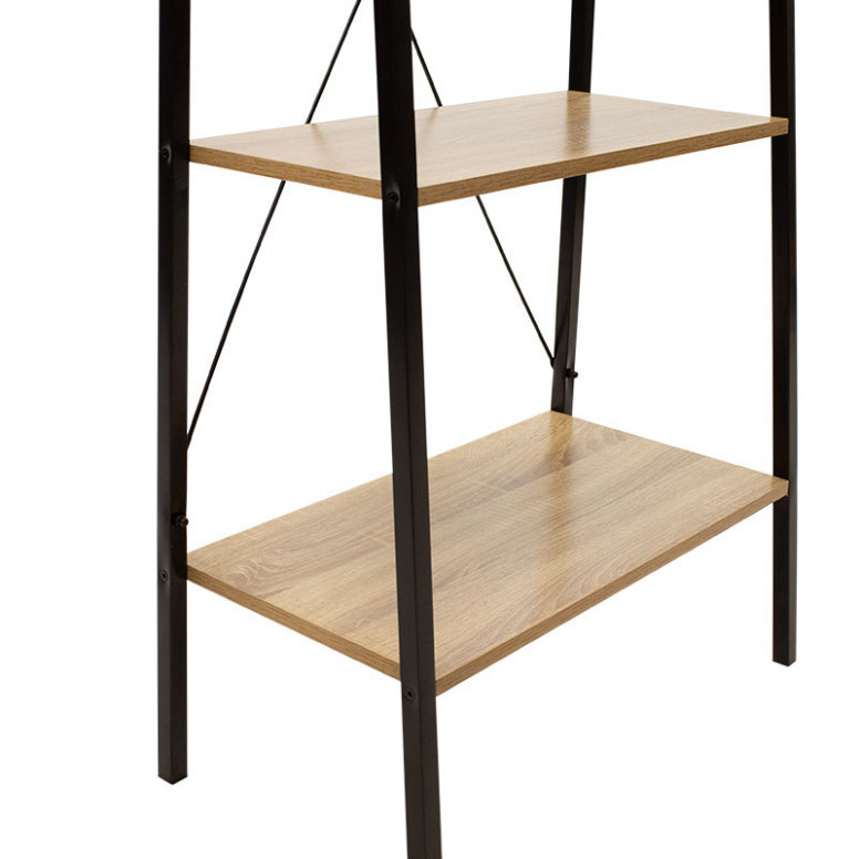 Biblioteca Pako World, Model Ramon, 60x23x23x5 cm, Stejar/Negru - 3 | YEO