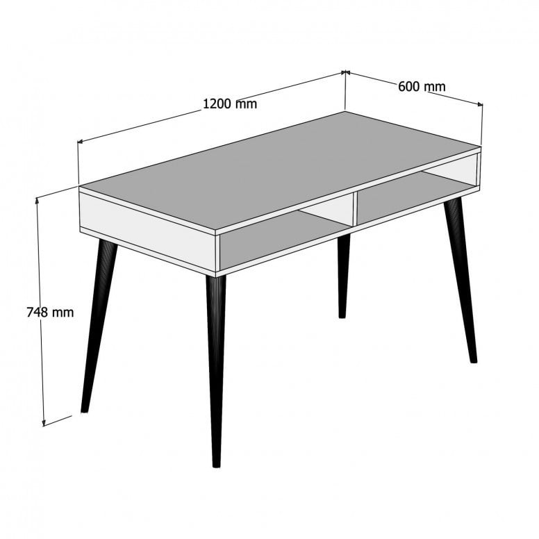 Birou cu Sertare Salvador, model Cisto, 151x75x137 cm, Alb