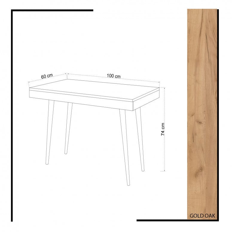 Birou Salvador, model Valencia, 140x92.2x130 cm, Stejar