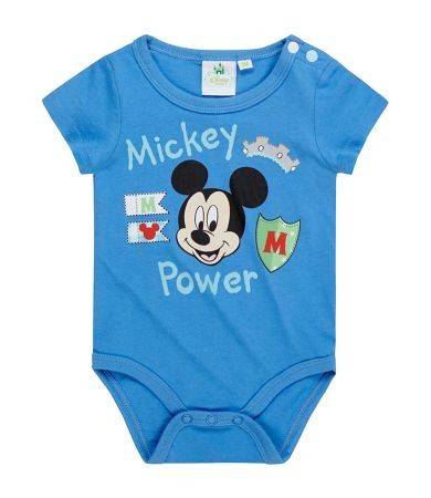 Body albastru cu maneca scurta Mickey Mouse