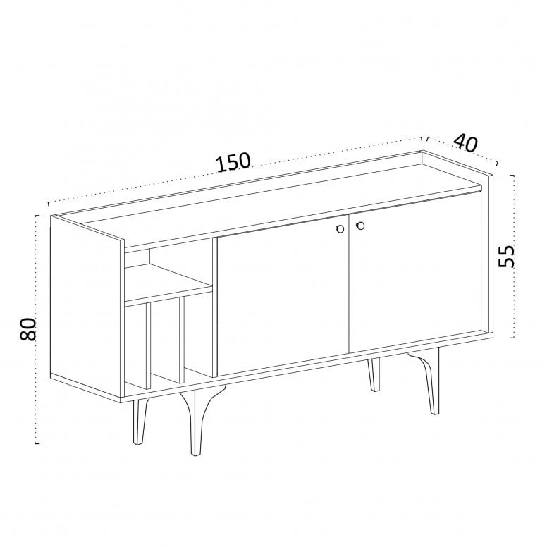 Comoda Model Canopus, Stejar, 150x40x80 cm - 4 | YEO