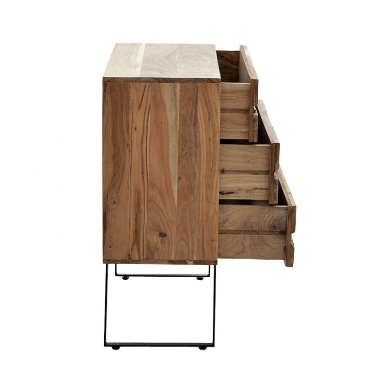 Comoda Model Imena, Nuc/Negru, 80x38x86.5 cm - 3 | YEO