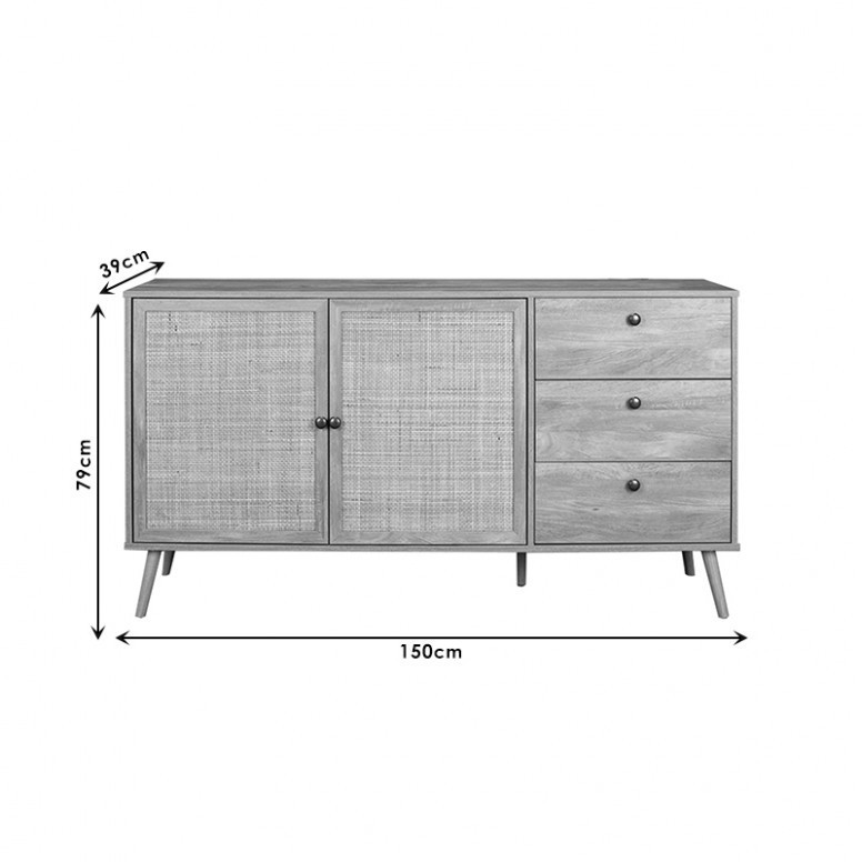 Comoda Model Oslo, Stejar sonoma, 150x39x79 cm - 2 | YEO