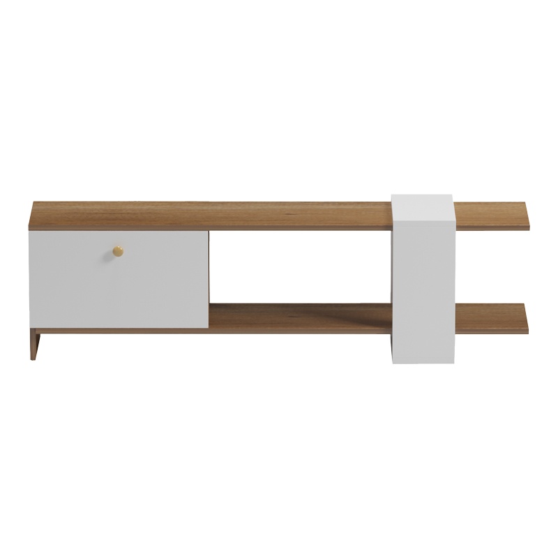 Comodă TV Model Standi, Natur/Alb, 120x25x36.8 cm - 1 | YEO