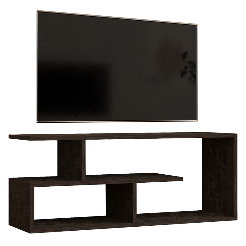 Comodă TV Model Waldo, Negru/Gri inchis, 100x29.5x40 cm