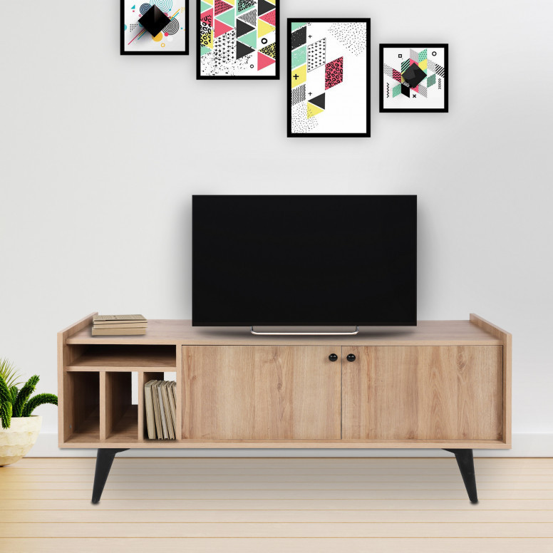 Comoda TV Salvador, Model Astana, 150x40x62 cm, Stejar