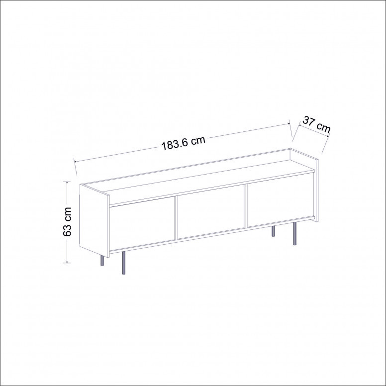 Comoda TV Salvador, Model Atlas, 183.6x63x37 cm, Alb - 1 | YEO