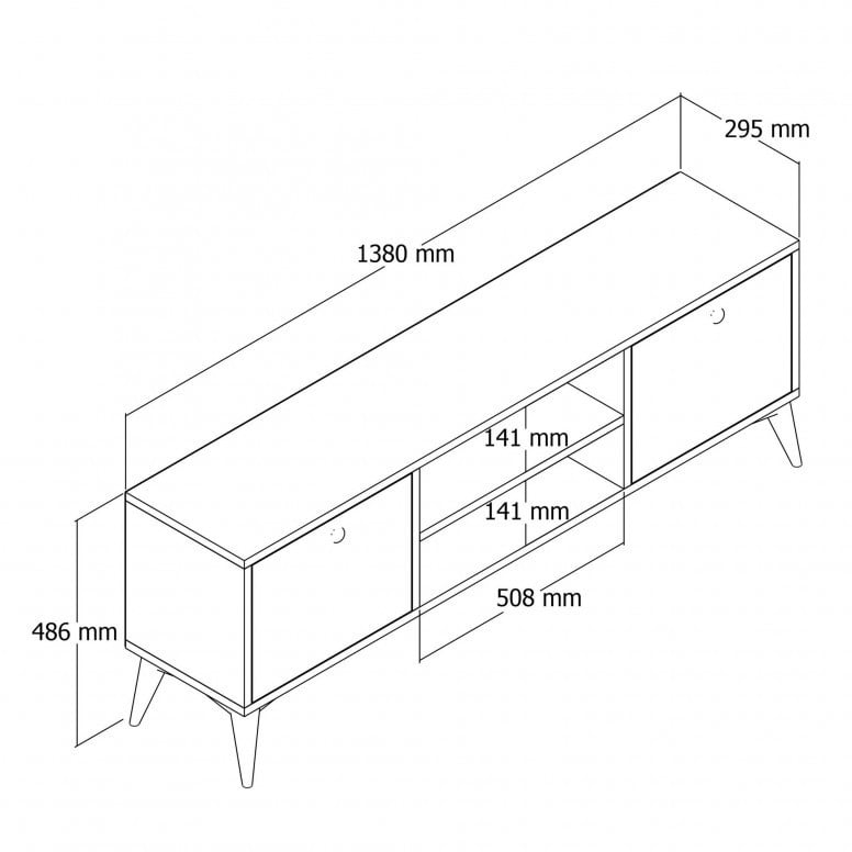 Comoda TV Salvador, Model Dolce, 138x42.6x29.5 cm, aaaa