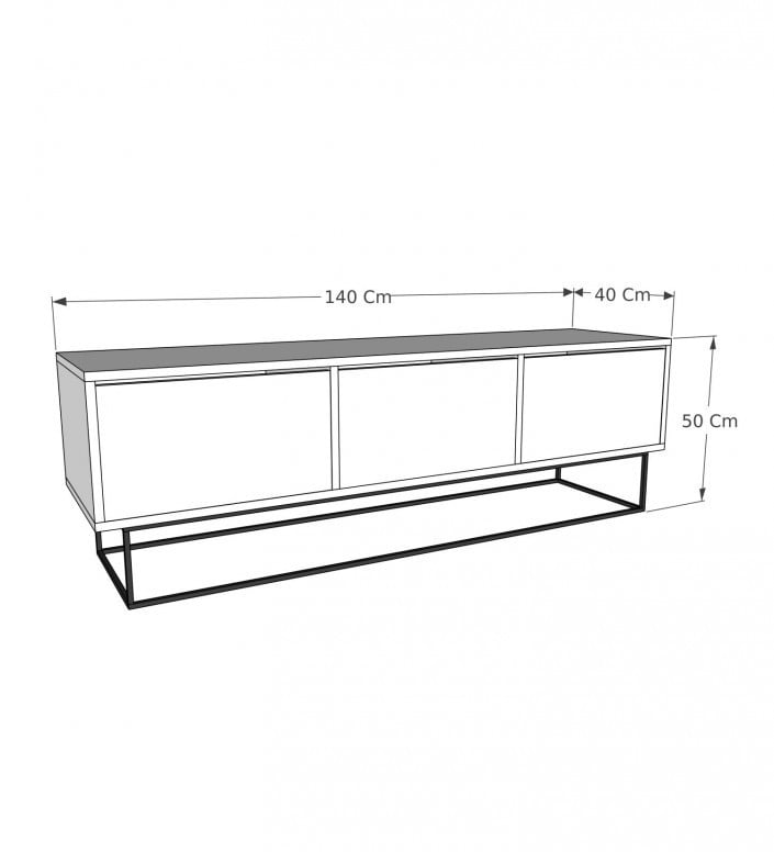 Comoda TV Salvador, Model Kordon, 140x50x40 cm, Rebab