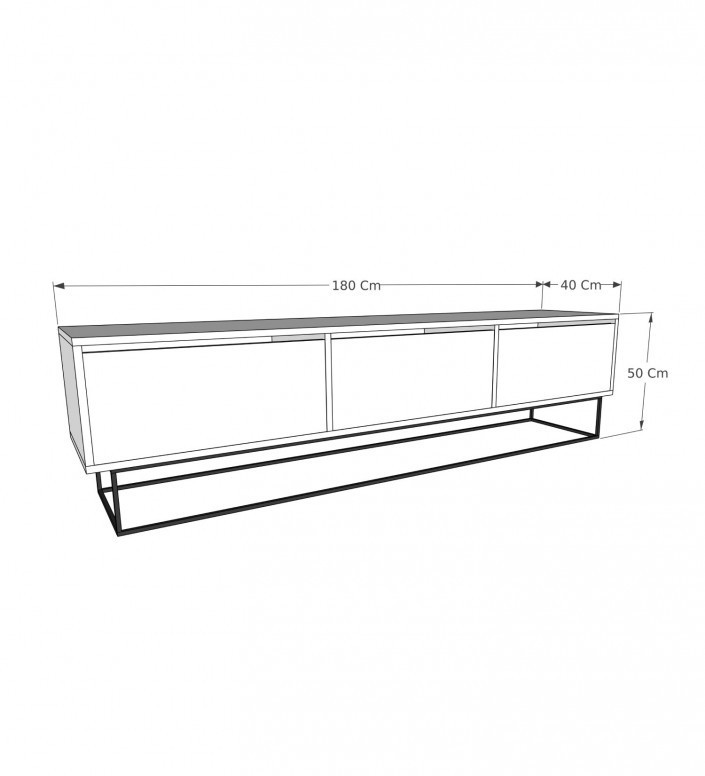 Comoda TV Salvador, Model Kordon, 180x50x40 cm, Rebab - 4 | YEO