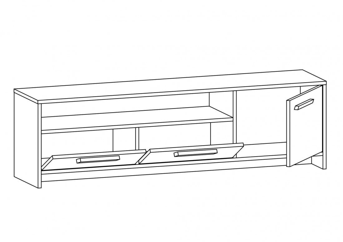 Comoda TV Salvador, Model Tyson, 160x48.6x35 cm, Stejar/Antracit - 3 | YEO