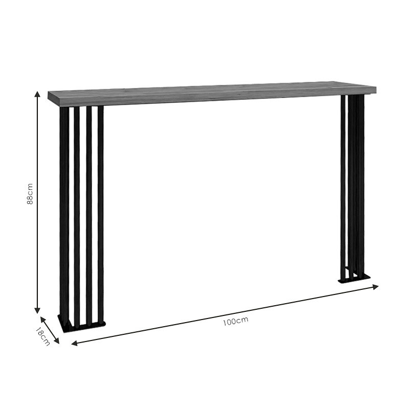 Consola Model Bruce, Nuc/Negru, 100x18x88 cm - 3 | YEO