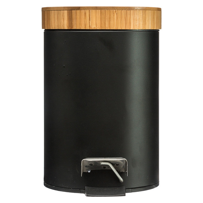 Cos de gunoi Dustbin 3L metal - plastic negru - stejar - 1 | YEO