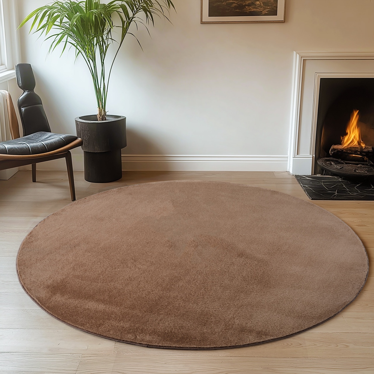 Covor Joy Mocca, Rotund, D120 cm