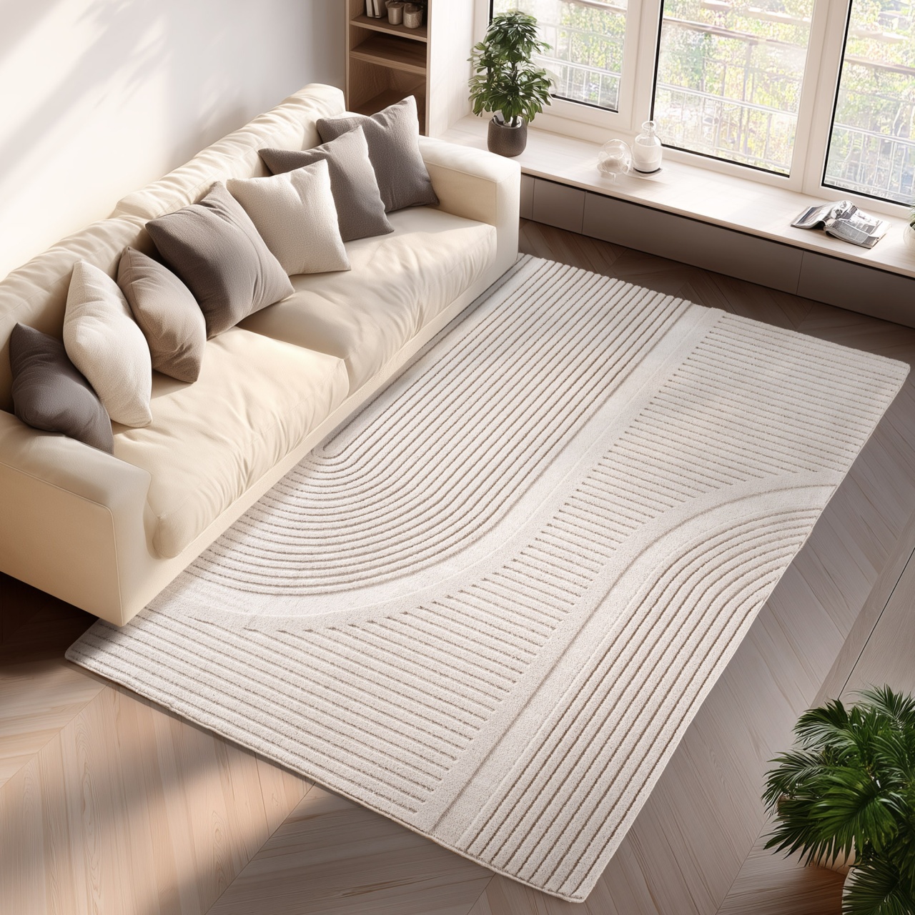 Covor Pompei V2 Crem, 120 x 170cm
