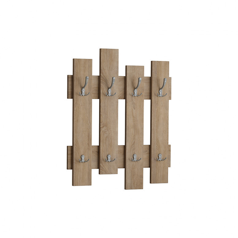 Cuier de perete Model Wave, Natur, 64x4x79 cm