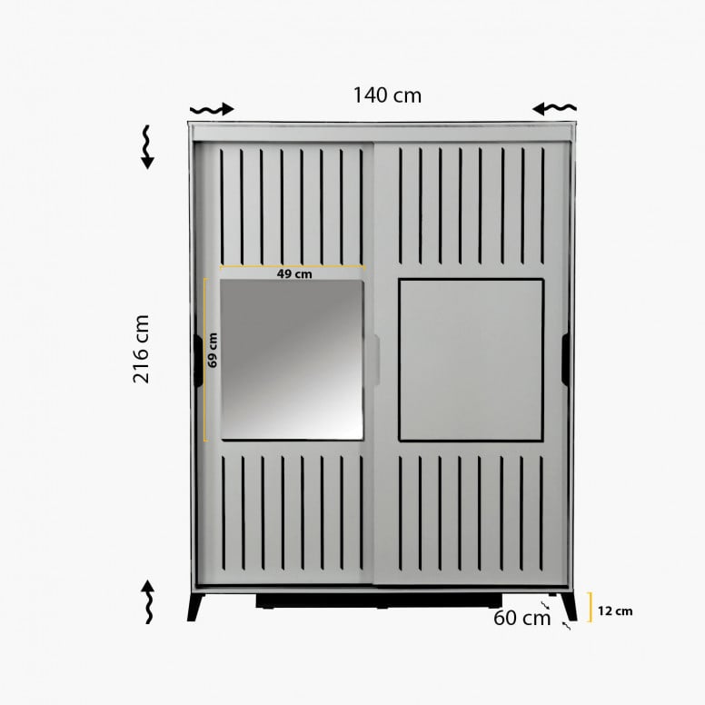 Dulap haine Model Pacific, Bej, 140x60x216 cm