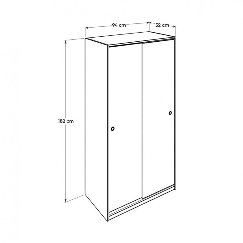 Dulap haine Model SWD-431-BY-2, Alb, 94x52x182 cm