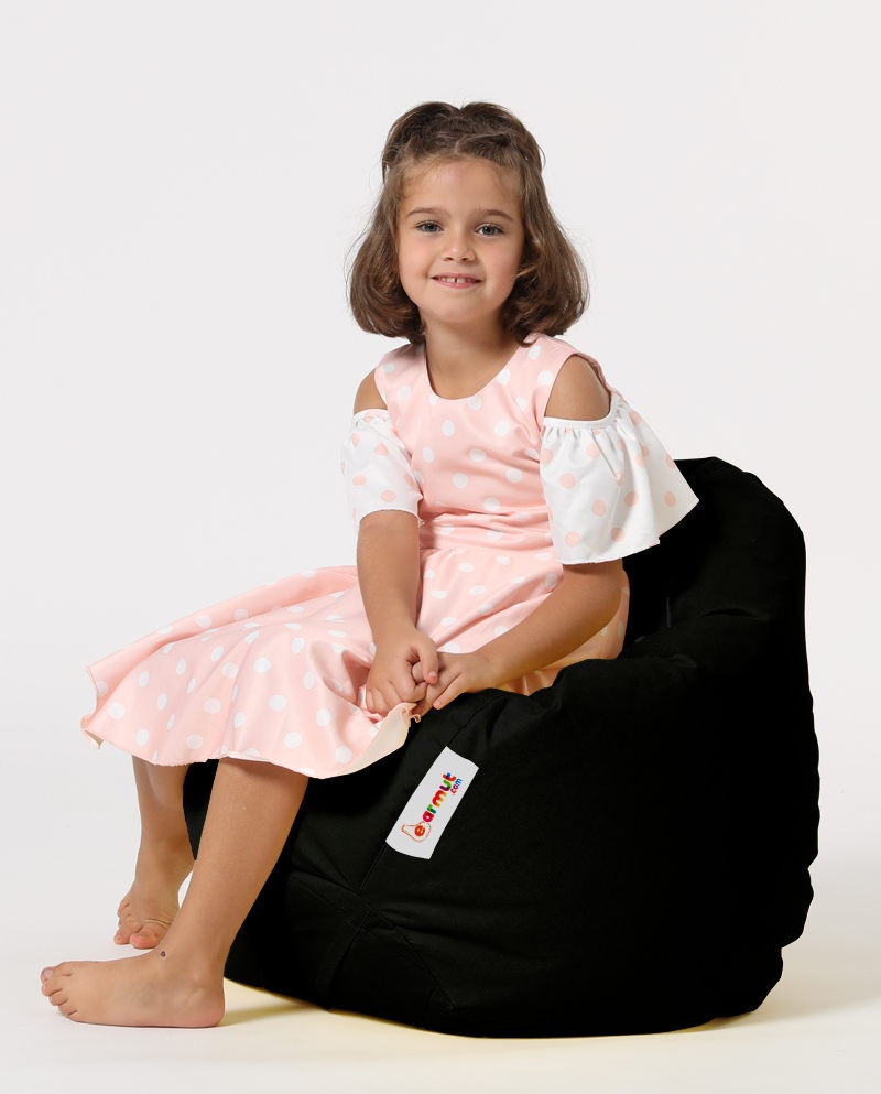 Fotoliu de Grădină tip Bean Bag Model Premium Kids, Negru - 2 | YEO