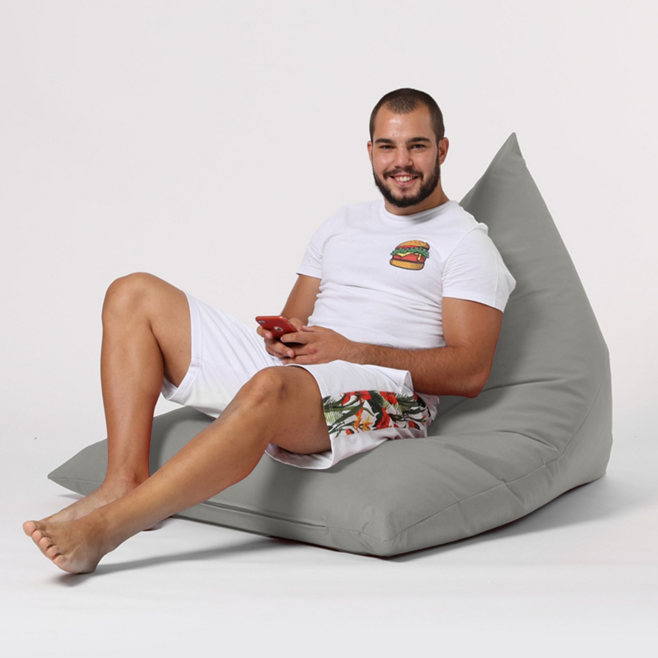 Fotoliu de Grădină tip Bean Bag Model Pyramid, Gri fume - 3 | YEO