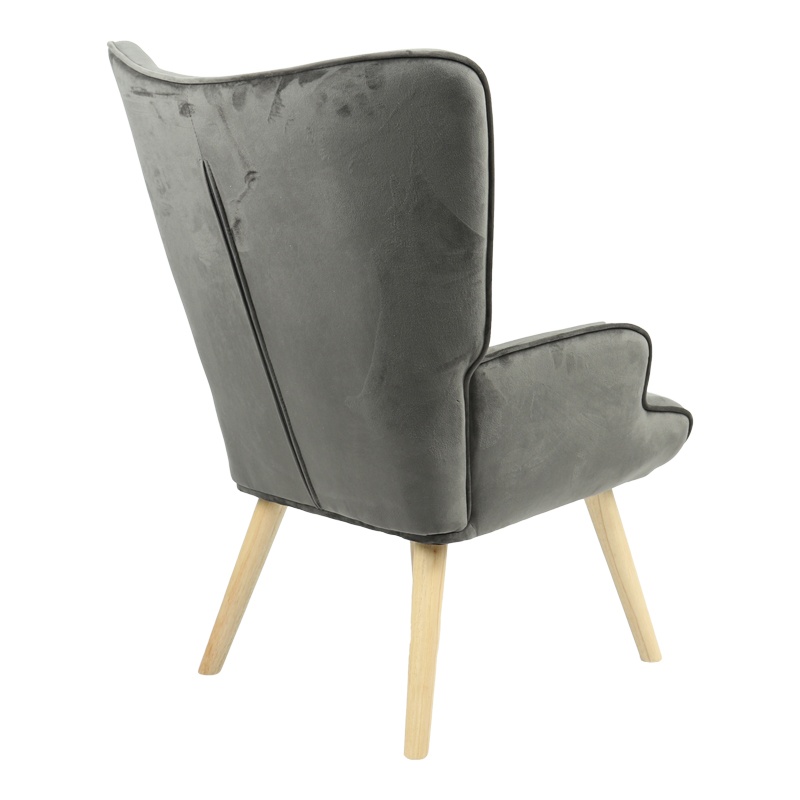 Fotoliu Model Fluffy, Gri inchis/Natur, 75x69x96 cm - 1 | YEO