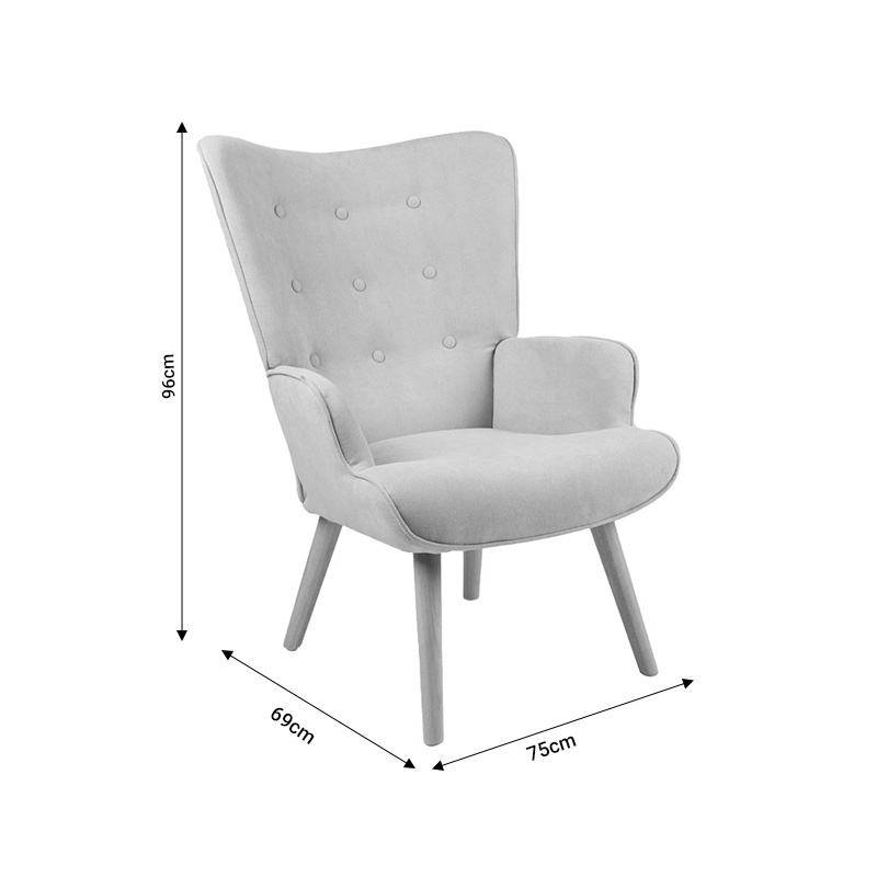 Fotoliu Model Fluffy V3, Bej/Natur, 75x69x96 cm - 4 | YEO