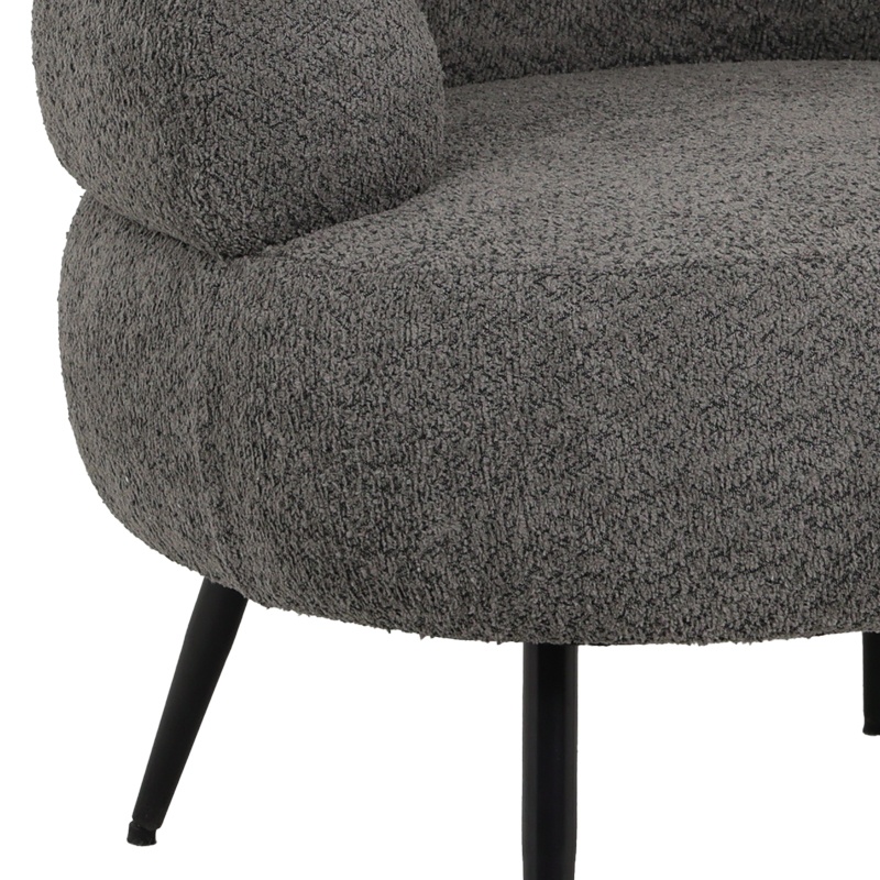 Fotoliu Model Foleja, Gri inchis/Negru , 76x75x72 cm - 2 | YEO