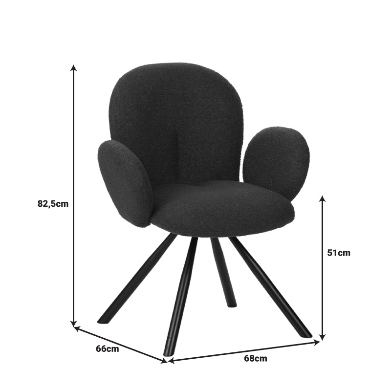 Fotoliu Model Garzele, Alb/Negru, 68x66x82.5 cm