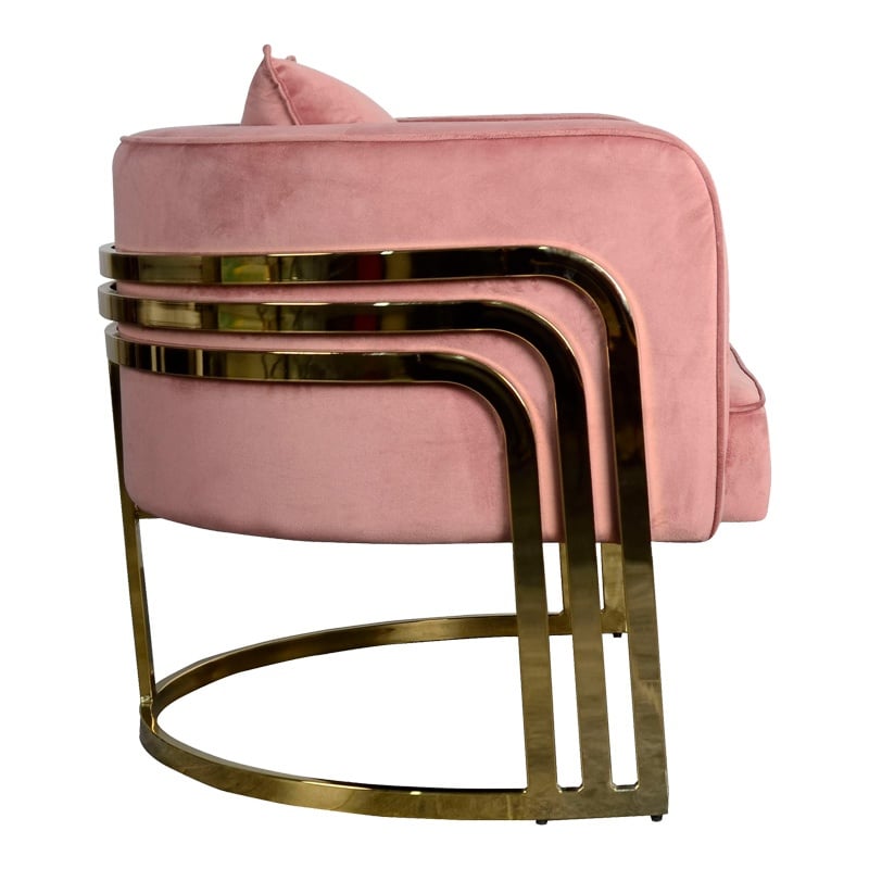 Fotoliu Model Roblu, Rose/Auriu, 72x77.4x70 cm - 2 | YEO