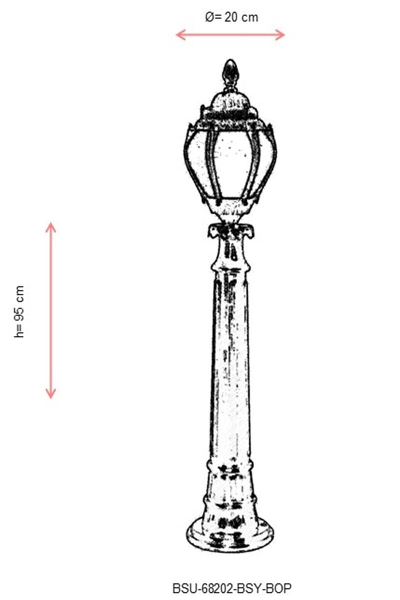 Lampadar de exterior BOP Alb 95x20 cm