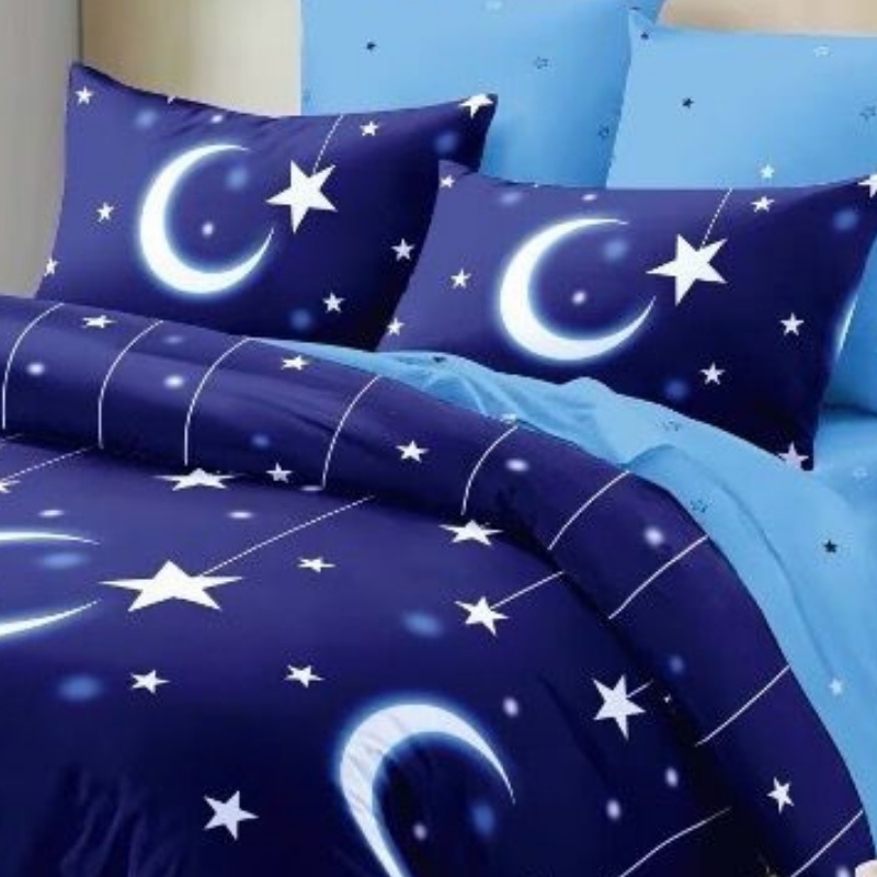 Lenjerie cu Elastic 180x200 cm, Night sky 6 Piese (Finet) - 2 | YEO