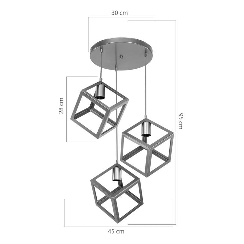 Lustra Deepora E27 auriu 30x80x80cm - 2 | YEO