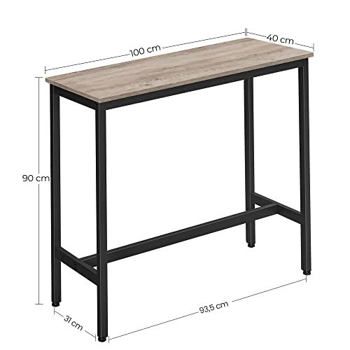 Masa de bar, Vasagle, Negru, 100x40x90 cm - 4 | YEO