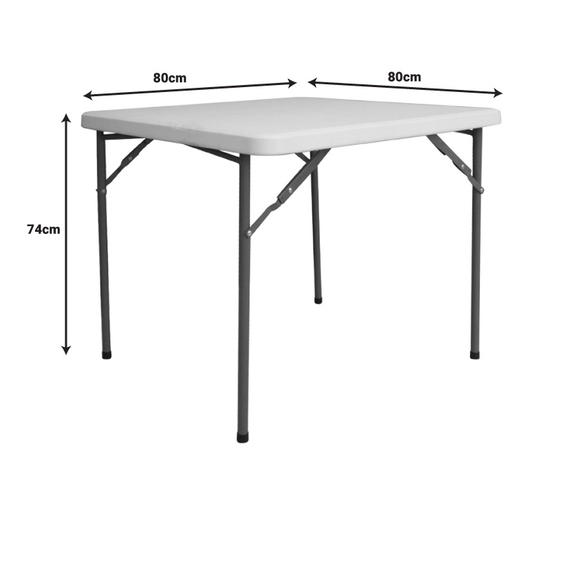Masă de exterior pliabilă Model Comfort, Alb, 80x80x74 cm - 2 | YEO