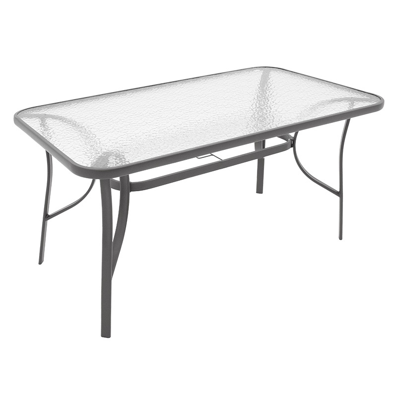 Masa de gradina, Model Ensure, culoare antracit, metal si sticla securizata, 140x80x70 cm - 3 | YEO