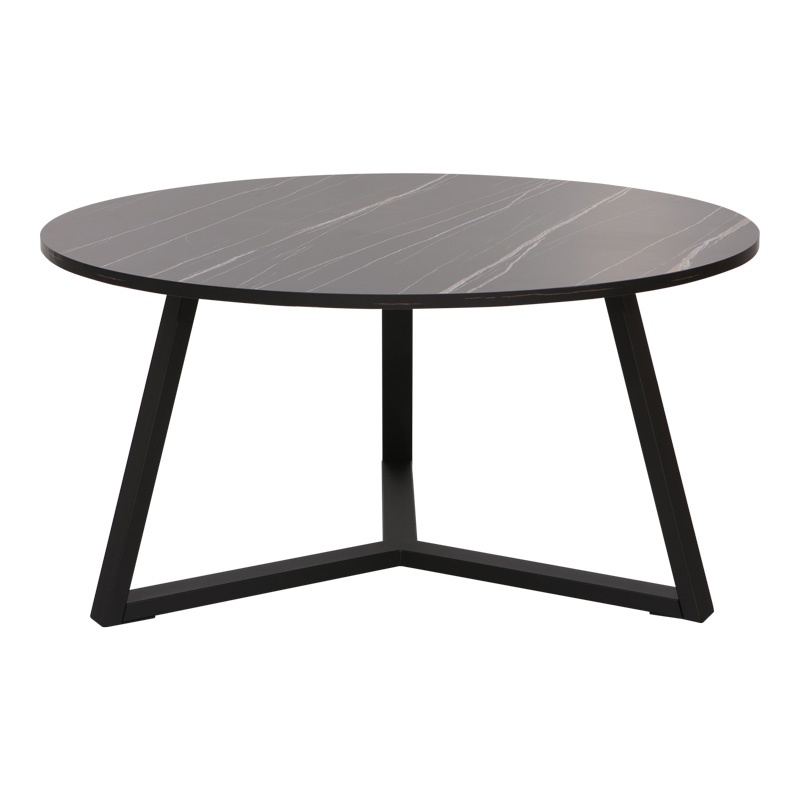 Masuta de Cafea Model Berton, Negru/Auriu, D80x40 cm - 1 | YEO