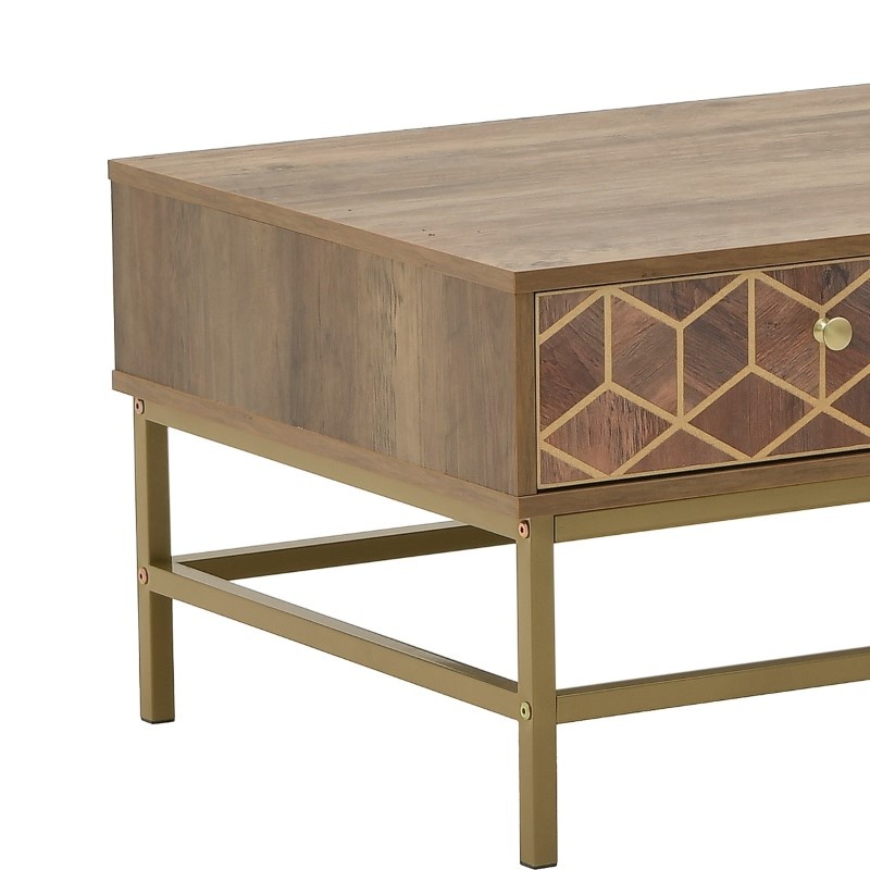 Masuta de Cafea Model Brilo, Maro/Auriu, 101x59x43 cm - 1 | YEO