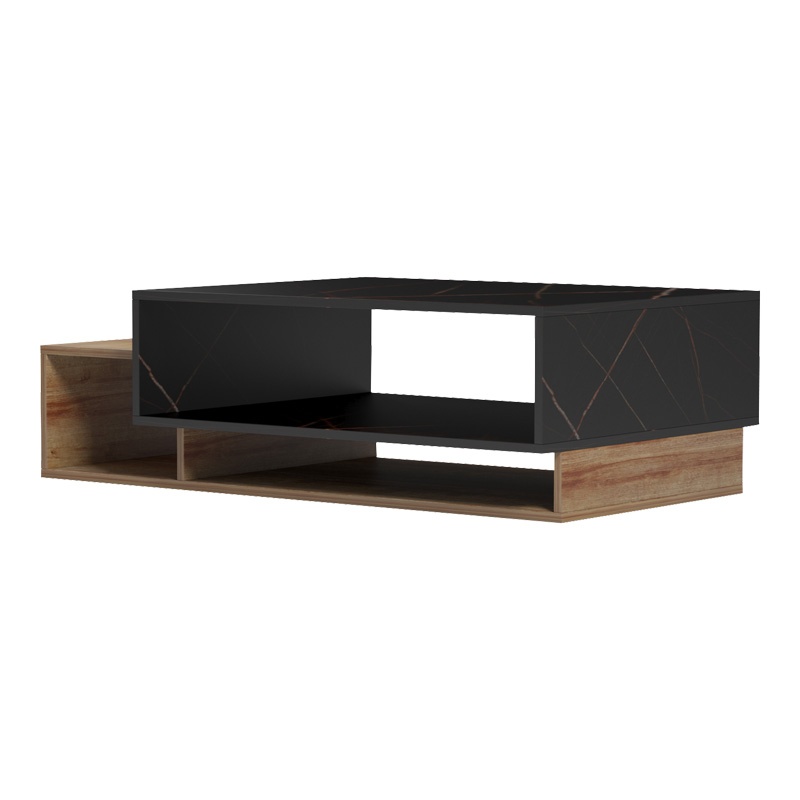 Masuta de Cafea Model Dekost, Stejar/Negru marmorat, 105x50x32 cm - 3 | YEO