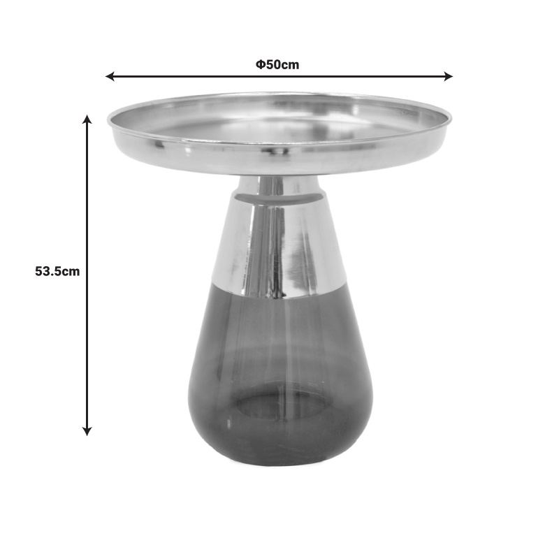 Masuta de Cafea Model Kunlo, Negru/Auriu, D50x53.5 cm - 4 | YEO