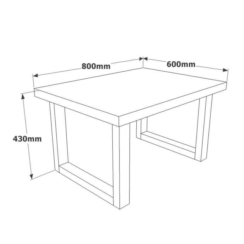 Masuta de Cafea Model Randolph, 80x60x43 cm, Nuc/Negru