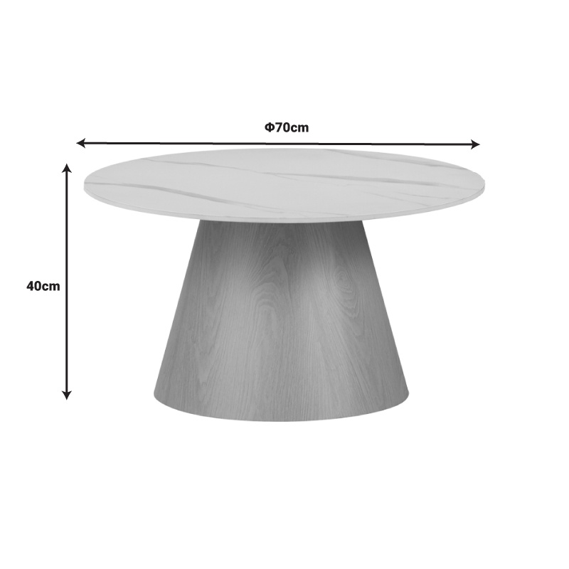 Masuta de Cafea Model Soleire, Alb, D70x40 cm - 3 | YEO