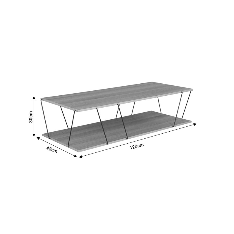 Masuta de Cafea Model Tars, Stejar/Negru - 3 | YEO