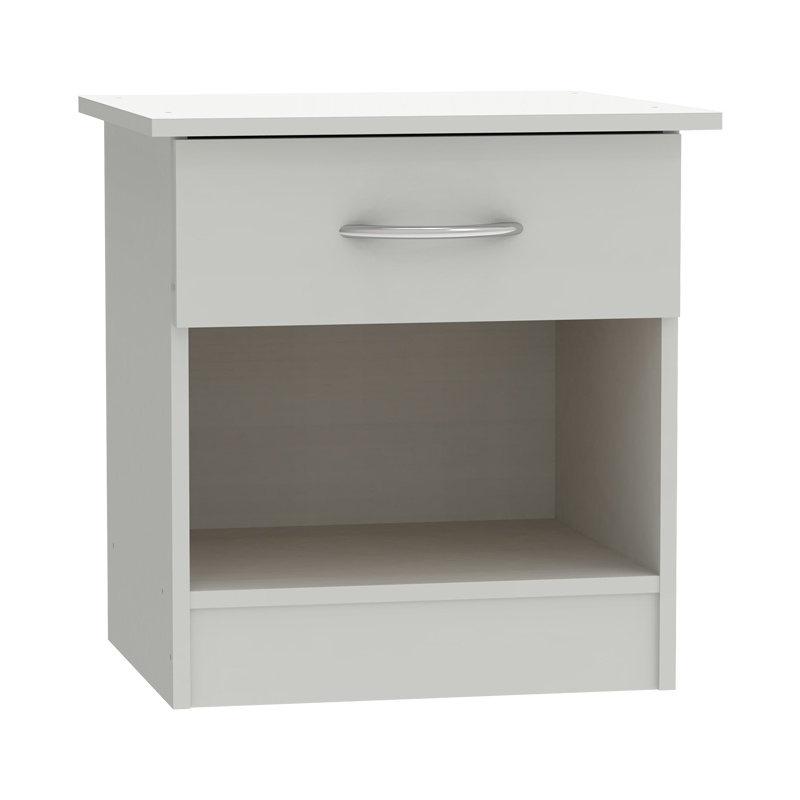 Noptiera Model Kona, Alb, 40x34x42 cm, lemn masiv
