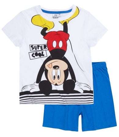 Pijama alba cu maneca scurta Mickey Mouse