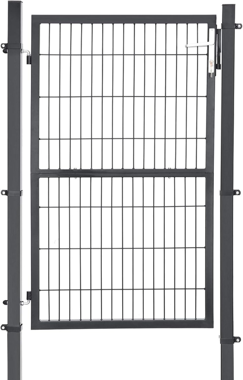 Poarta pentru gradina Songmics Gri 106x150 cm