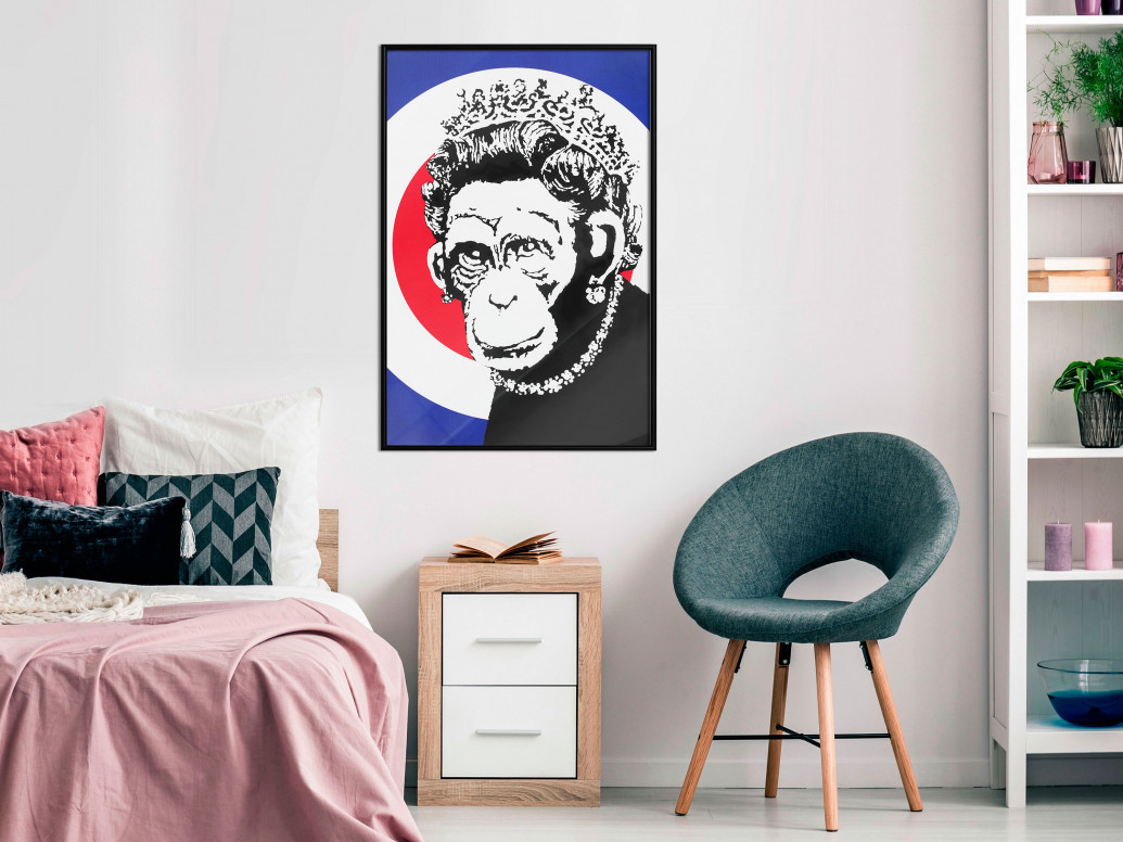 Poster - Banksy: Monkey Queen, cu Ramă neagră, 20x30 cm - 1 | YEO