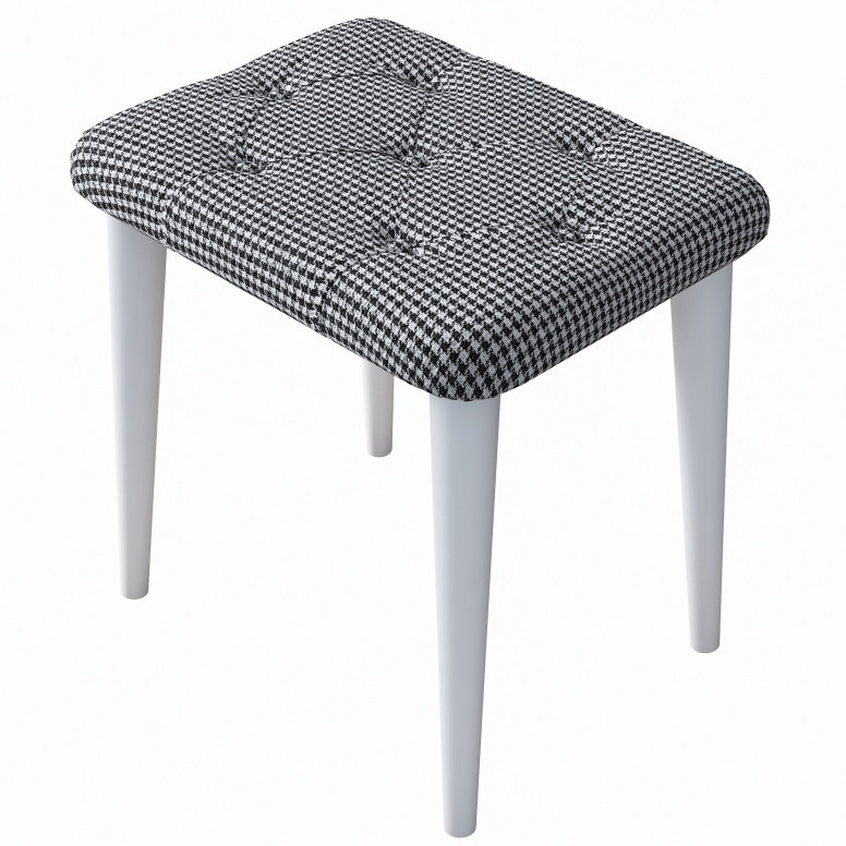 Pouffe BM101, Negru- Alb